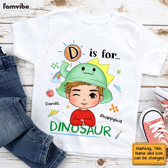 Personalized Gift For Grandson Happy Kid Alphabet Kid T Shirt 28217 1