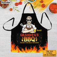 Personalized  The Man The Grill The Legend Grandpa Gift Apron With Pocket 28226 thumb 1