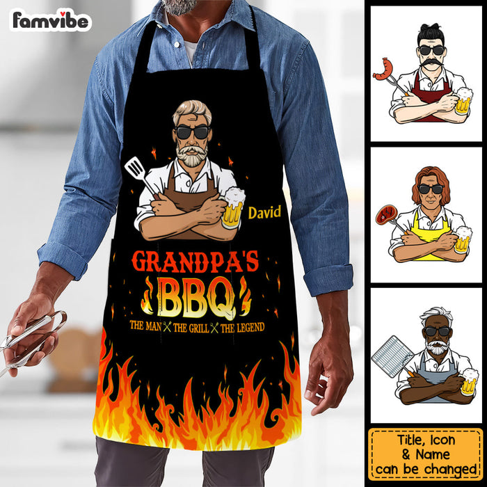 Personalized Gift Grill Apron, Chef Mom Dad Husband Grill Gift