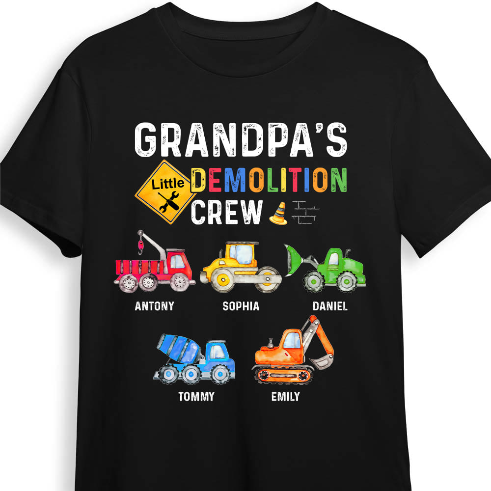 Personalized Gift For Grandpa's Little Demolition Crew Shirt Hoodie Sweatshirt 28230 Primary Mockup