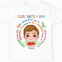 Personalized Gift For Grandson God Says I Am Christian Kid T Shirt 28233 thumb 1