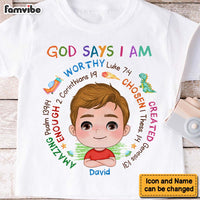 Personalized Gift For Grandson God Says I Am Christian Kid T Shirt 28233 thumb 1
