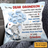Personalized Gift For Grandson Elephant Affirmation Pillow 28234 thumb 1