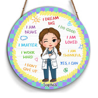 Personalized  I Dream Big Granddaughter Dream Job Gift Round Wood Sign 28235 thumb 1