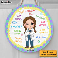 Personalized  I Dream Big Granddaughter Dream Job Gift Round Wood Sign 28235 thumb 1