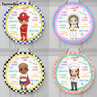 Personalized  I Dream Big Granddaughter Dream Job Gift Round Wood Sign 28235 thumb 1