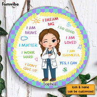 Personalized  I Dream Big Granddaughter Dream Job Gift Round Wood Sign 28235 thumb 1