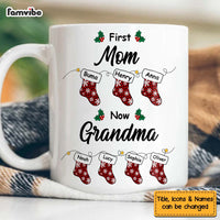 Personalized Gift For Grandma First Mom Now Grandma Stockings Mug 28242 thumb 1