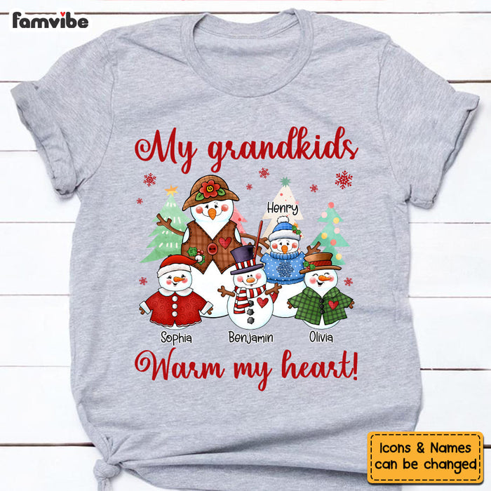 Personalized Gift For Grandma Snowman Grandkids Warm My Heart Shirt - Hoodie - Sweatshirt 28250 1
