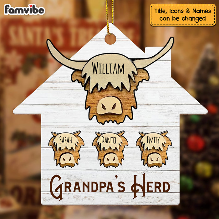 Personalized Gift For Papa Grandpa Herd Ornament 28251 1