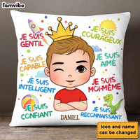 Personalized Gift For Grandson French Je Suis Gentil Pillow 28252 thumb 1