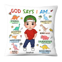 Personalized Gift For Grandson Dinosaur Theme Bible Verses Pillow 28259 thumb 1