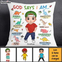 Personalized Gift For Grandson Dinosaur Theme Bible Verses Pillow 28259 thumb 1