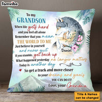 Personalized Gifts For Grandson Wolf You Can Do It Pillow 28262 thumb 1