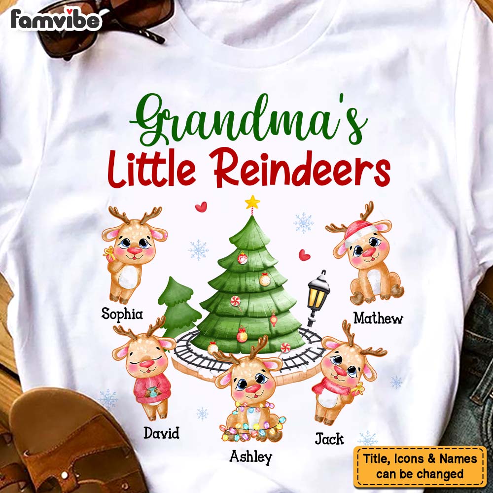 Personalized Christmas Gift For Grandma Little Reindeers Shirt Hoodie Sweatshirt 28264 Primary Mockup