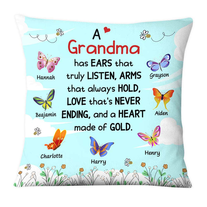 Personalized Gift For Grandma Heart Made Of Gold Pillow 28269 1
