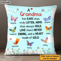 Personalized Gift For Grandma Heart Made Of Gold Pillow 28269 thumb 1
