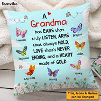 Personalized Gift For Grandma Heart Made Of Gold Pillow 28269 thumb 1