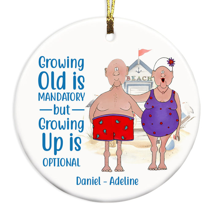 Personalized Gift For Husband For Couple Growing Up Is Optional Circle Ornament 28270 1