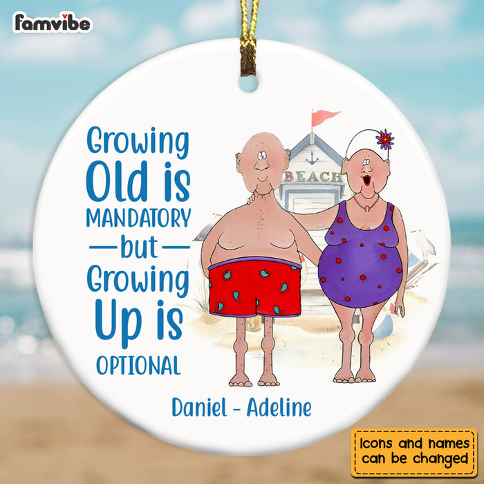 Personalized Gift For Husband For Couple Growing Up Is Optional Circle Ornament 28270 1