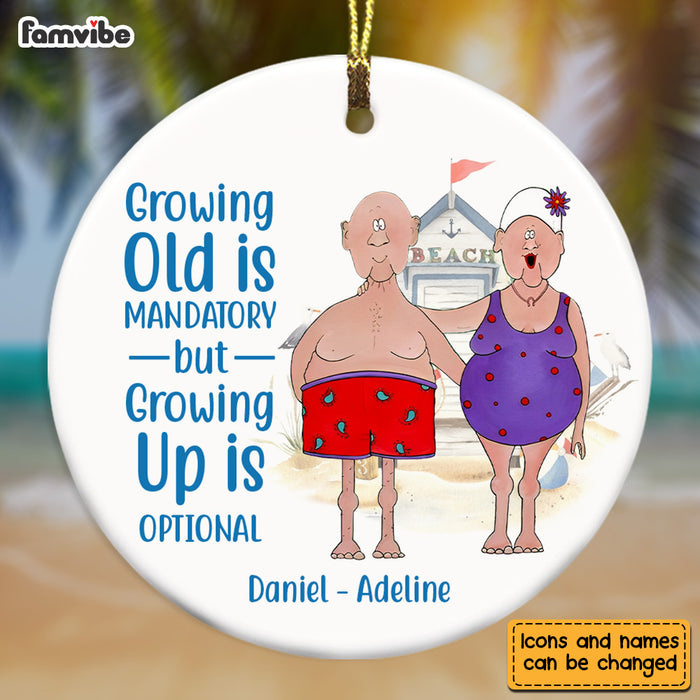 Personalized Gift For Husband For Couple Growing Up Is Optional Circle Ornament 28270 1