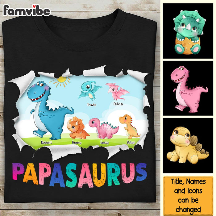 Personalized Gift For Grandpa Papasaurus Shirt - Hoodie - Sweatshirt 28274 1