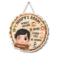 Personalized  Be Brave Monkey Around Wood Sign 28282 thumb 1