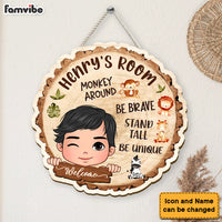 Personalized  Be Brave Monkey Around Wood Sign 28282 thumb 1