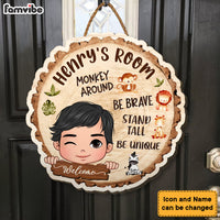 Personalized  Be Brave Monkey Around Wood Sign 28282 thumb 1