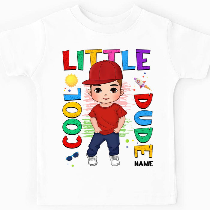 Personalized Birthday Gift For Grandson Cool Little Dude Kid T Shirt 28283 1