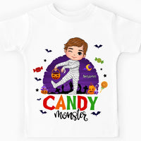 Personalized Halloween Gift For Grandson Candy Monster Kid T Shirt 28284 thumb 1