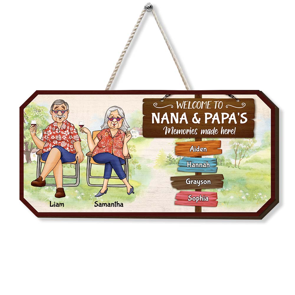 Personalized Gift For Grandparent Welcome Wood Sign 28290 Primary Mockup