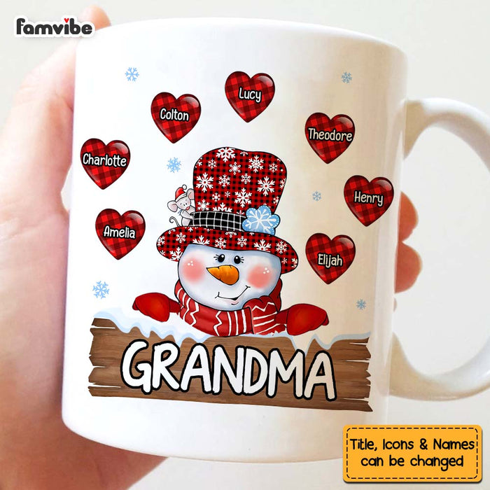 Personalized Gift For Grandma Christmas Snowman Mug 28292 1