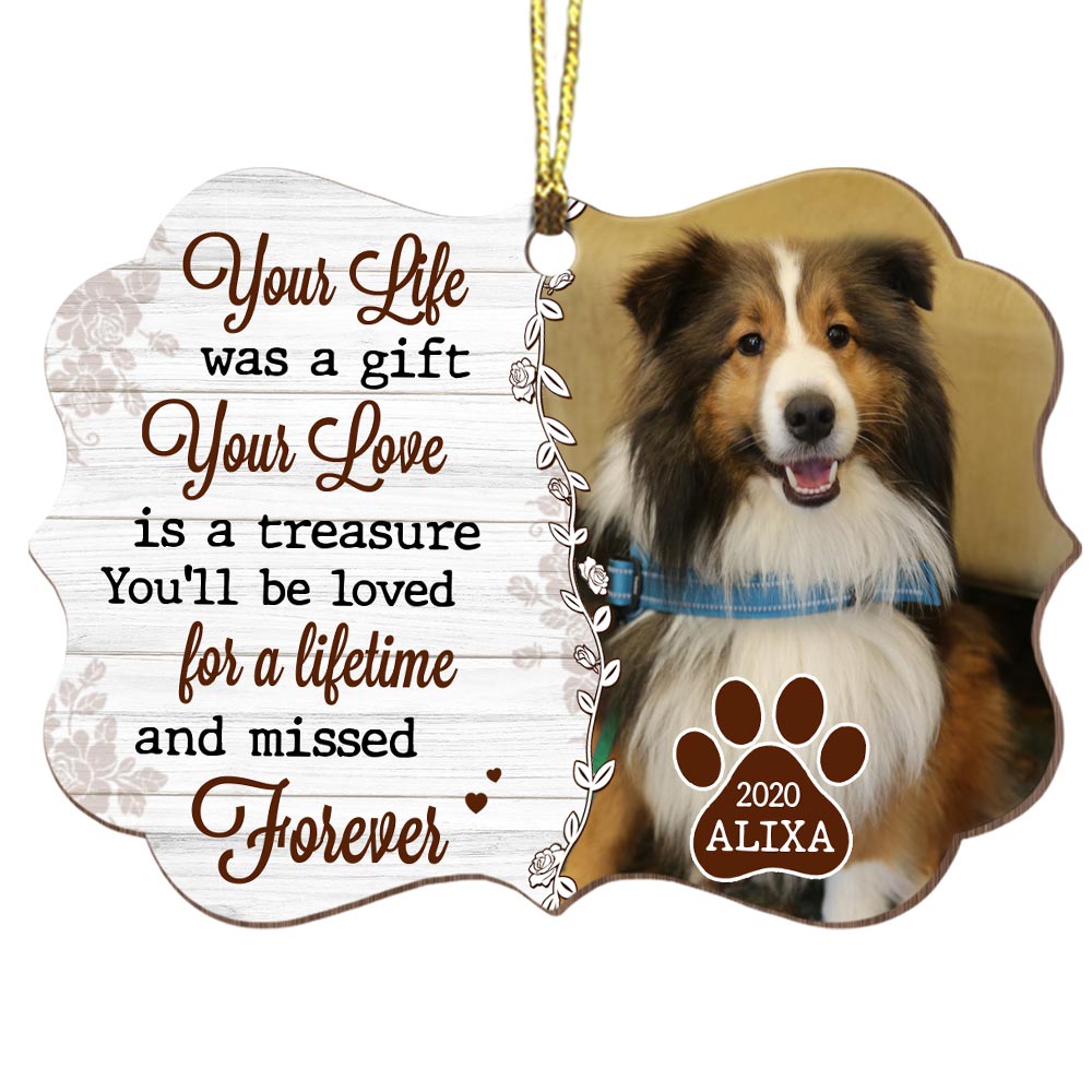 Personalized Dog Loss Gift Missed Forever Photo Benelux Ornament 28297 Primary Mockup