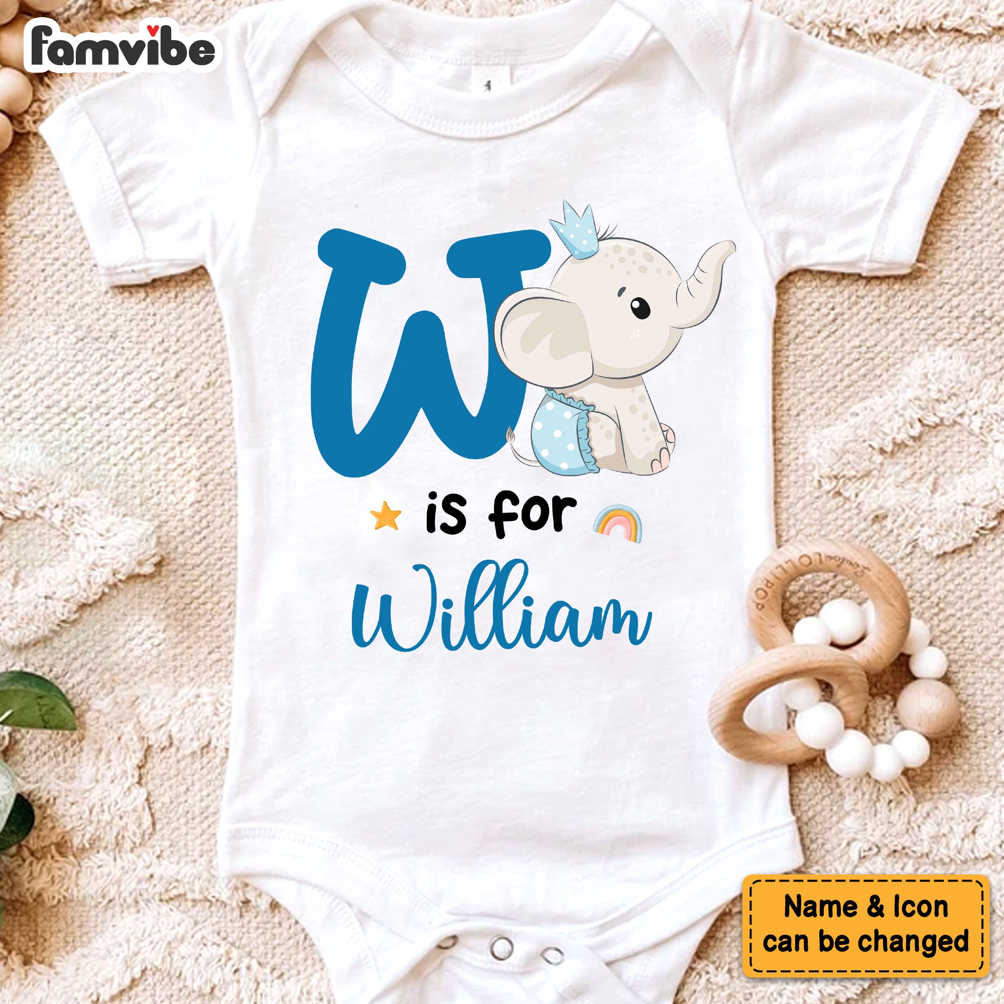 Personalized Gift For Baby Cute Elephant Baby Onesie 28299 Primary Mockup