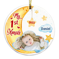 Personalized Gift For Baby First Christmas Circle Ornament 28300 thumb 1