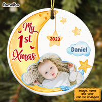Personalized Gift For Baby First Christmas Circle Ornament 28300 thumb 1