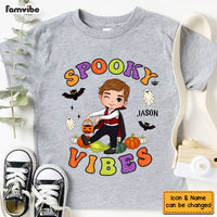 Personalized Gift For Grandson Spooky Vibes Kid T Shirt 28301 thumb 1