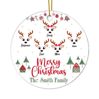 Personalized Gift For Family Reindeer Circle Ornament 28302 thumb 1
