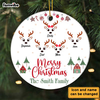 Personalized Gift For Family Reindeer Circle Ornament 28302 thumb 1