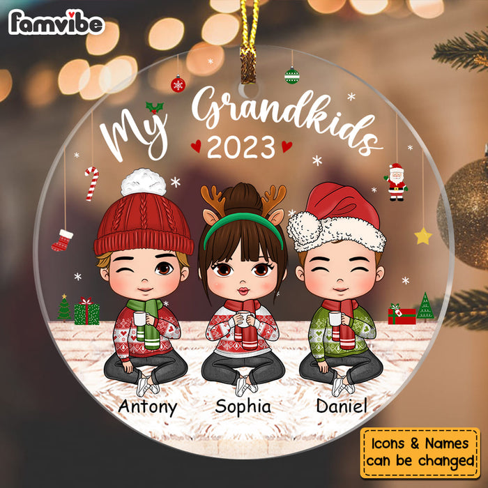 Personalized Gift For Christmas My Grandkids Circle Ornament 28309 1
