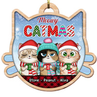 Personalized Gift For Cat Lovers Christmas Meowy Catmas Ornament 28318 thumb 1