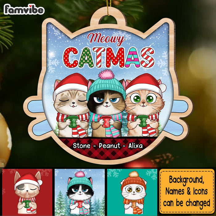 Personalized Gift For Cat Lovers Christmas Meowy Catmas Ornament 28318 1
