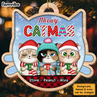 Personalized Gift For Cat Lovers Christmas Meowy Catmas Ornament 28318 thumb 1