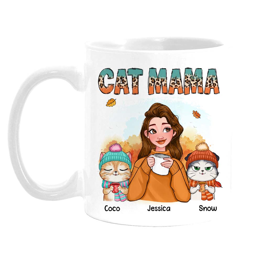 Personalized Gift For Cat Mom Fall Theme Mug 28320 Primary Mockup