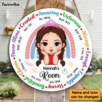 Personalized Gift For Granddaughter I Am Bible Verse Round Wood Sign 28331 thumb 1