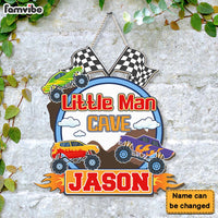 Personalized Gifts For Grandson Monster Car Little Man Cave Wood Sign 28334 thumb 1