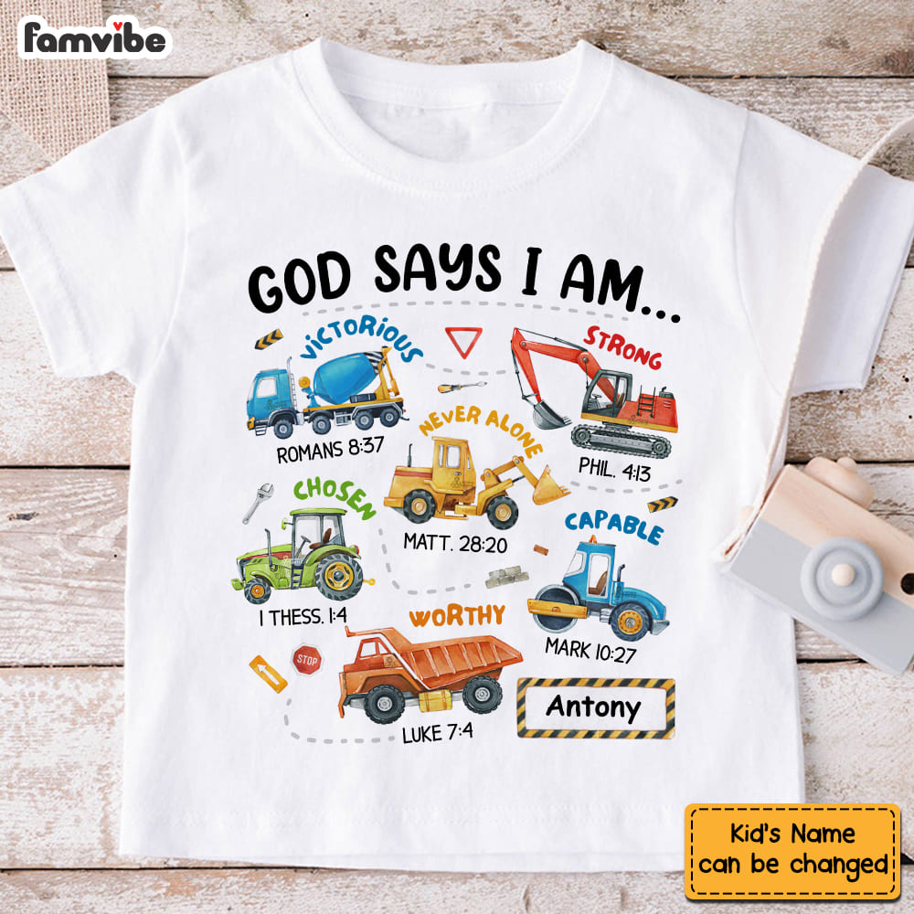 Personalized Gifts For Grandson Construction Machines I Am Kid T Shirt 28335 Mockup 2
