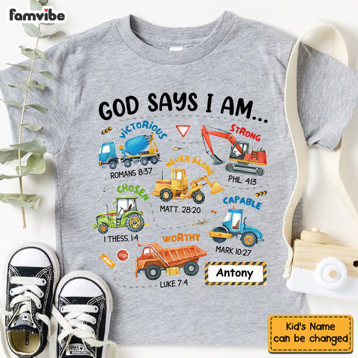 Personalized Gifts For Grandson Construction Machines I Am Kid T Shirt 28335 1