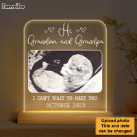 Personalized Baby Family Pregnancy Announcement Hi Grandma and Grandpa Plaque LED Lamp Night Light 28338 thumb 1